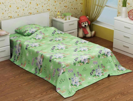 Тканина для постільної білизни Бязь "Gold" Lux дитяча GLB111green
