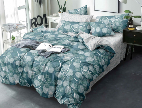 Евро макси набор постельного белья 200*220 из Сатина №0737AB Черешенка™