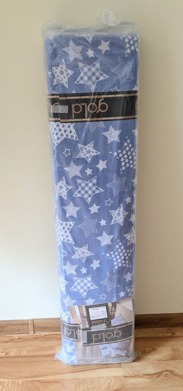 Ткань для постельного белья Бязь "Gold" Lux "Звезды (мелкий, голубой)" GL2060