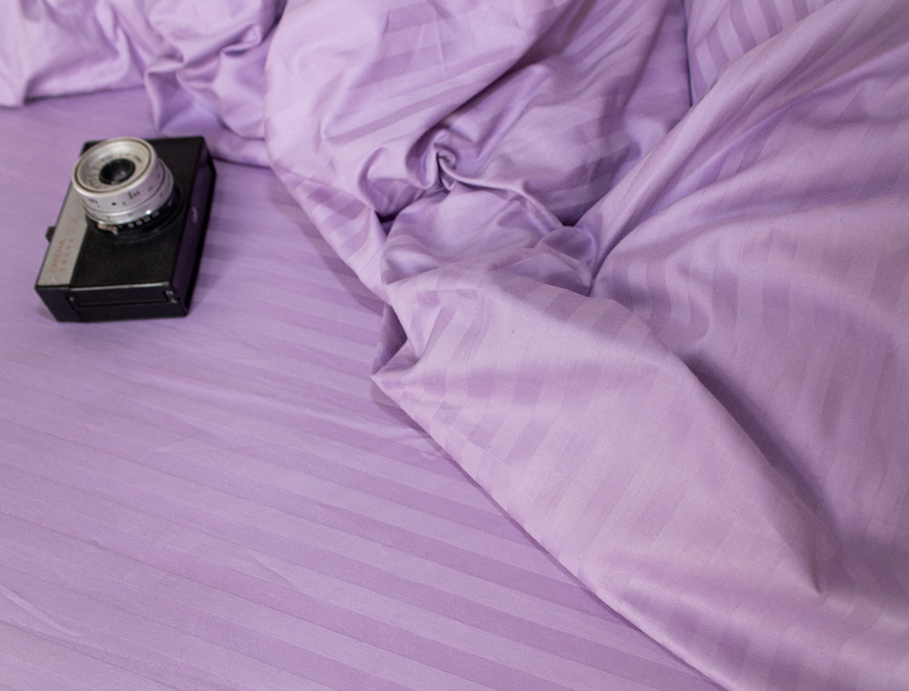 Сімейний набір постільної білизни зі Страйп Сатину №50333 Черешенка™