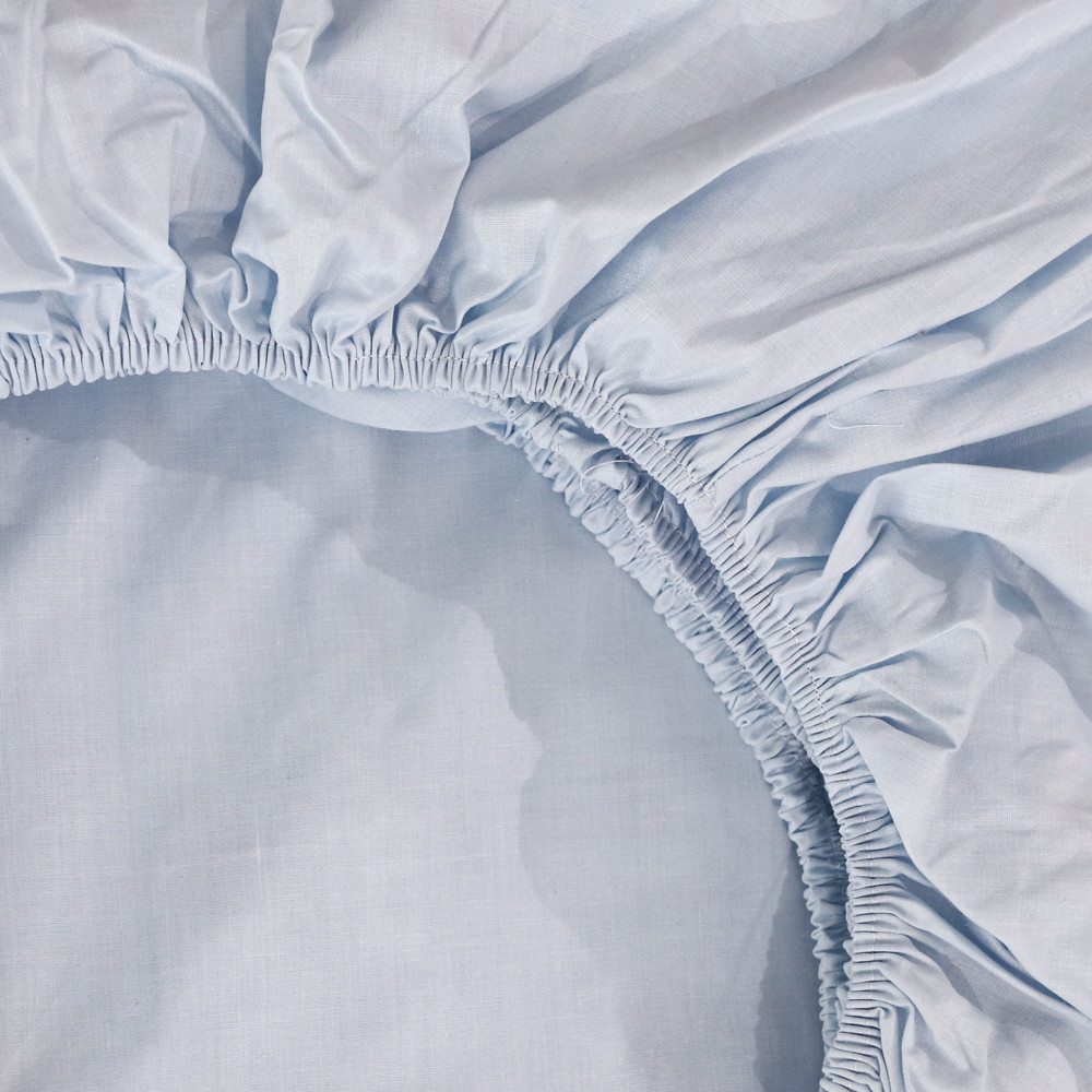 Простынь на резинке (90*200*25) голубая №6655141