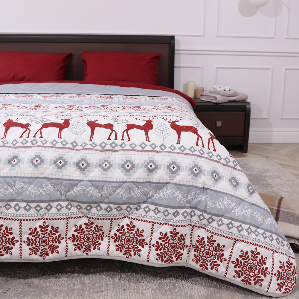 Полуторне стьобане покривало байка/мікрофібра №55105R