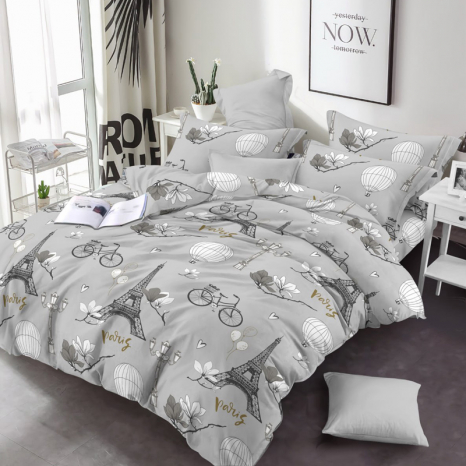 Ткань для постельного белья Бязь "Gold" Lux GL3322gray