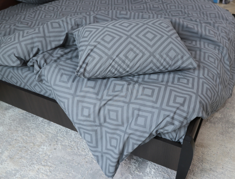 Двоспальний набір постільної білизни з ромбами 180*220 із Бязі "Gold" №158118 Черешенка™