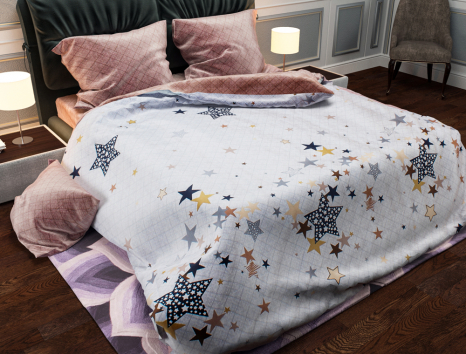 Полуторный набор постельного белья 150*220 из Бязи "Gold" №151382AB Черешенка™