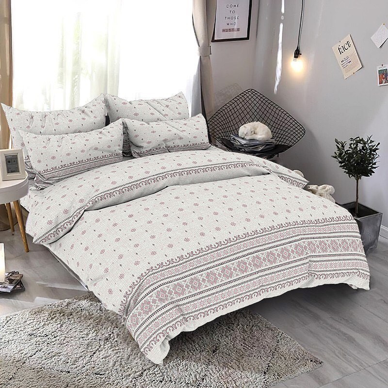 Ткань для постельного белья Бязь "Gold" Lux "Красный орнамент" GL981grey