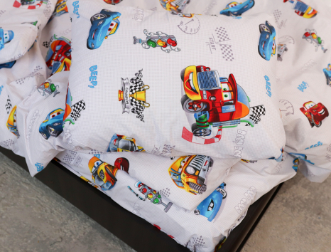 Полуторний набір постільної білизни 150*220 із Бязі "Gold" №168271 Черешенька™