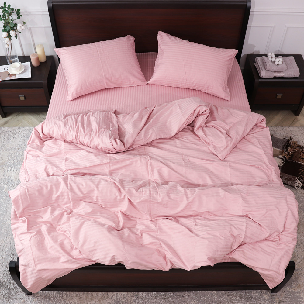 Євро-максі набір постільної білизни 200*220 зі Страйп Сатину №15-1611 Черешенка™