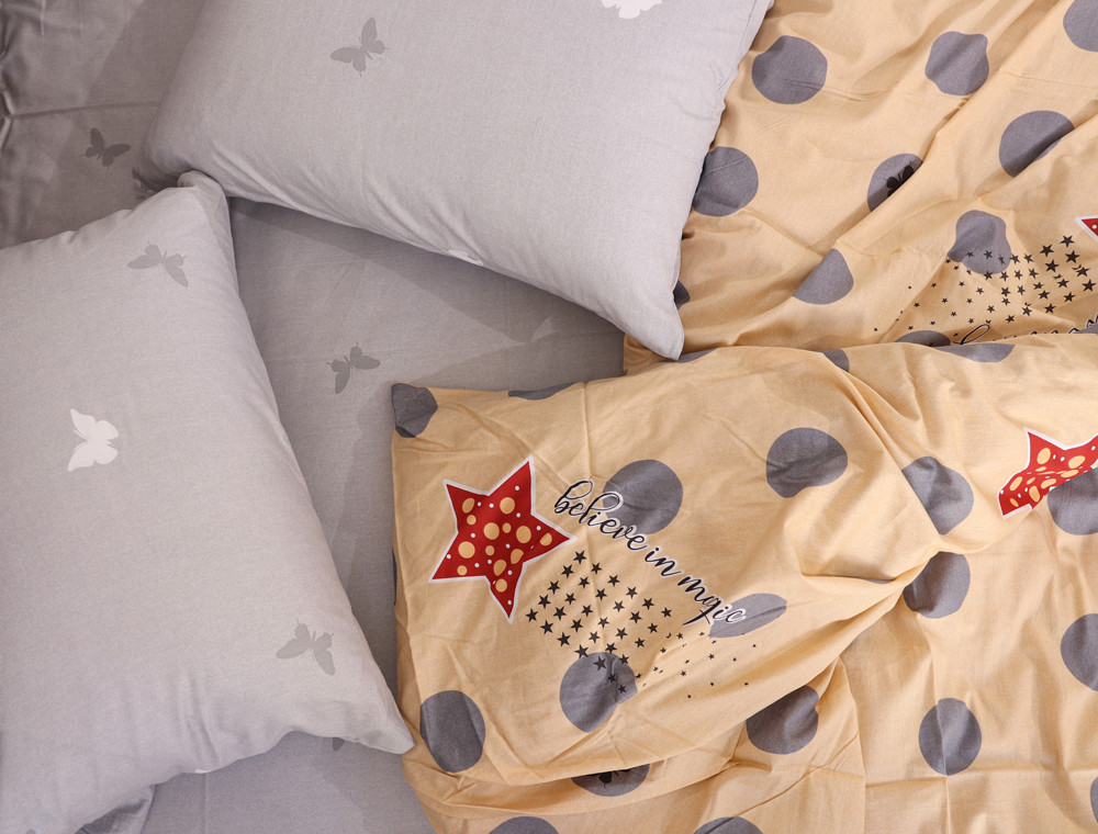 Полуторный набор постельного белья 150*220 из Сатина №051AB Черешенка™