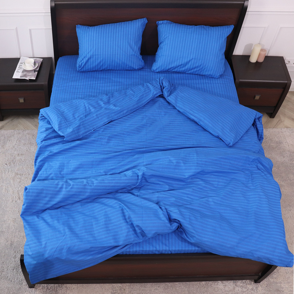 Євро-максі набір смугастої постільної білизни 200*220 із Бязі "Gold" №153001 Черешенька™