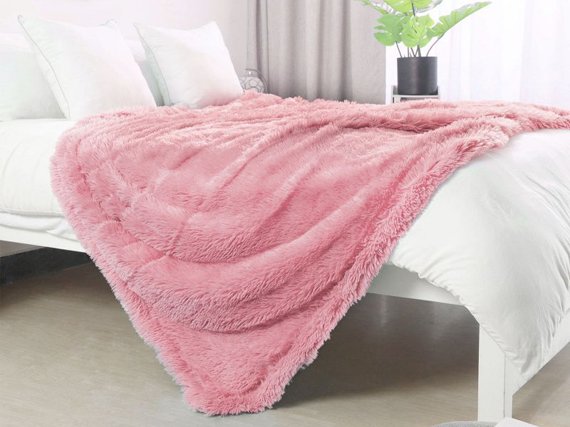 Євро-максі покривало-плед "травка" (240*220) - світло-рожеве