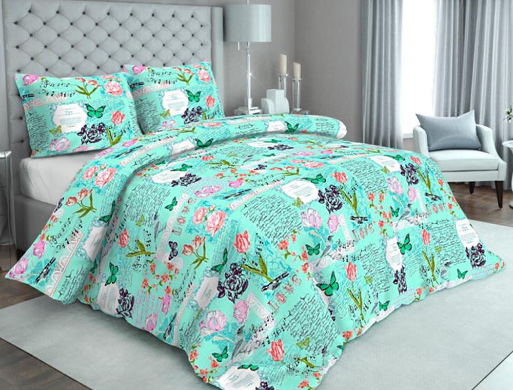 Тканина для постільної білизни Бязь "Gold" Lux "Любовний лист" GL135