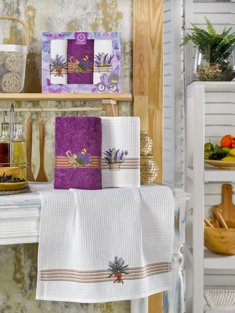 Набір кухонних рушників Nilteks Mimoza Lavanta 50*70 (3 шт)