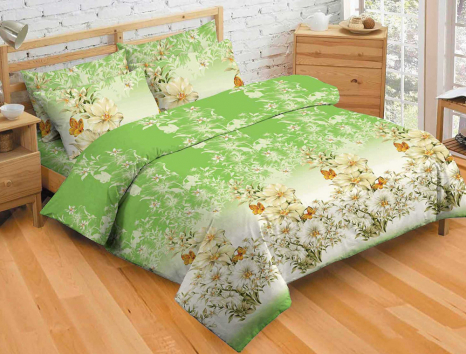 Тканина для постільної білизни Бязь "Gold" "Святковий настрій" GLL13019green