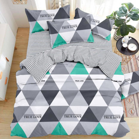 Тканина для постільної білизни Бязь "Gold" Lux "Справжнє кохання 2" GL1527 (A+B) - (50м+50м)