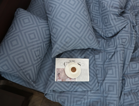 Сімейний набір постільної білизни з ромбами із Бязі "Gold" №51161 Черешенка™