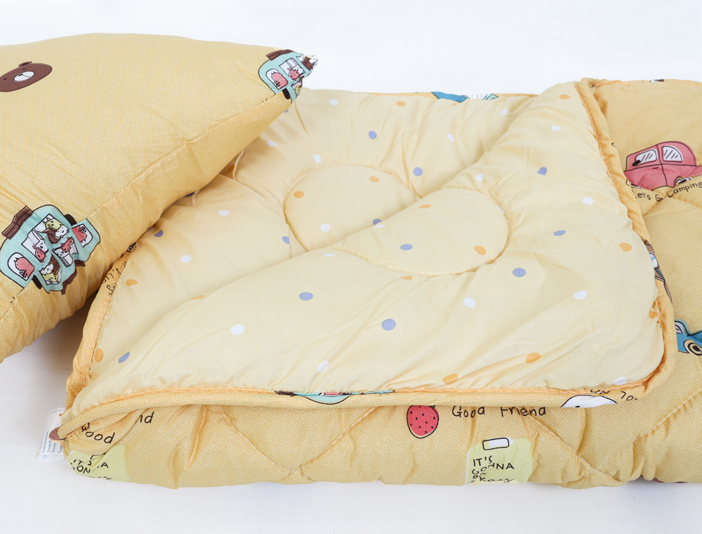 Комплект детское одеяло 105x135 + подушка 50x50 (микрофибра/холлофайбер) №2115