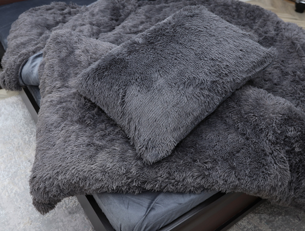 Евро-макси набор постельного белья 200*230 Плюш Травка №EL-06 Черешенка™