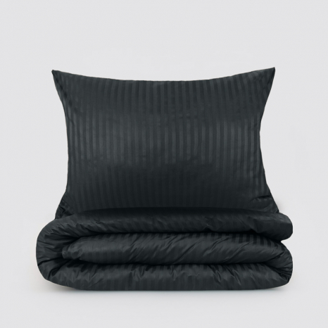 Полуторний набір постільної білизни 150*220 з Страйп Сатину №544007