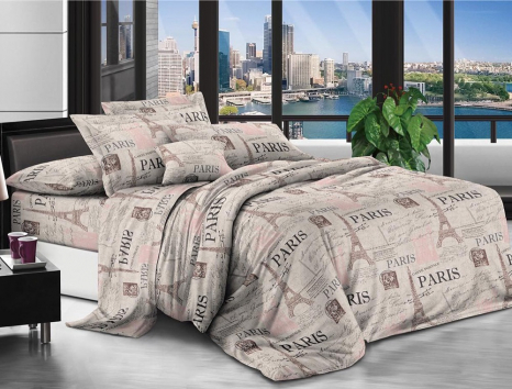 Полуторний набір постільної білизни 150*220 із полікотону №2014082 Черешенька™