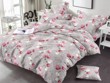 Сімейний набір постільної білизни із Бязі "Gold" з простирадлом на резинці №144427 Черешенка™