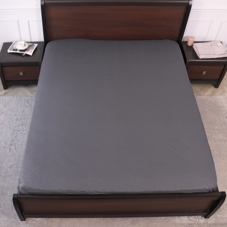 Простирадло на резинці (140*200*25)  з гілочками на сірому №7767