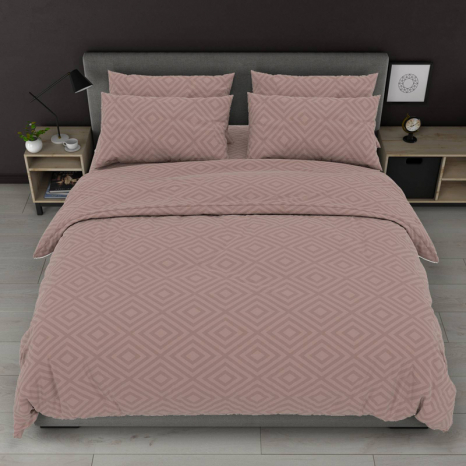 Тканина для постільної білизни Бязь "Gold" Lux ромби GL8118-brown (50м)