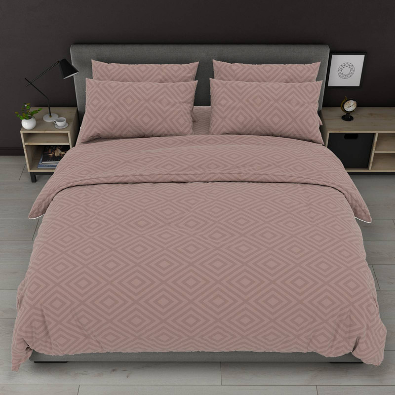 Тканина для постільної білизни Бязь "Gold" Lux ромби GL8118-brown (50м)