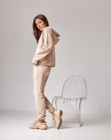Жіночий спортивний костюм з капюшоном (Розмір M) какао №20222163