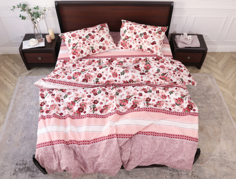 Двоспальний набір постільної білизни 180*220 із Бязі "Gold" №152043 Черешенка™