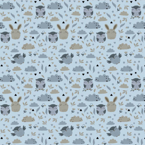 Ткань для постельного белья Фланель (байка) детcкая FLB1055blue