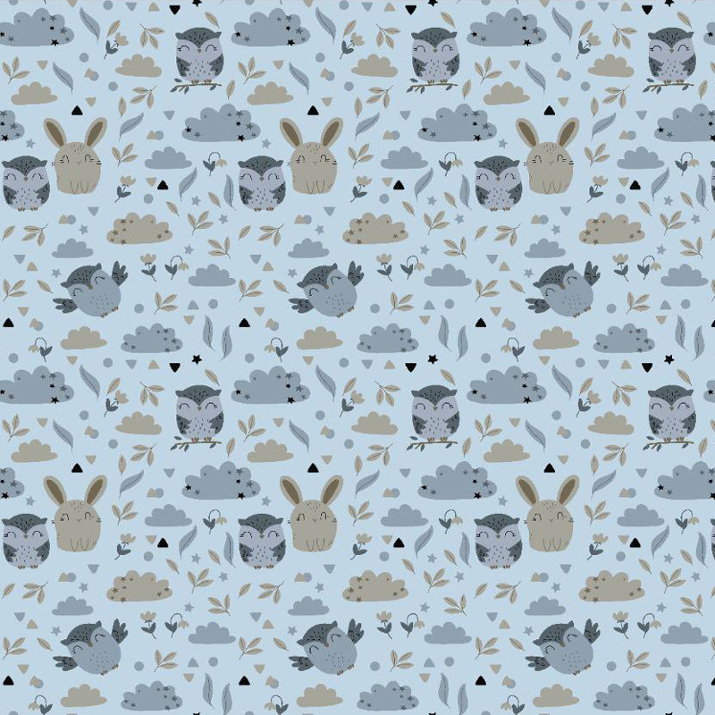 Ткань для постельного белья Фланель (байка) детcкая FLB1055blue