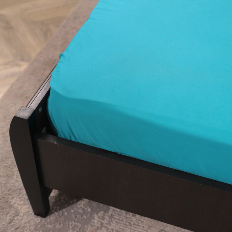 Простынь на резинке (160*200*25) однотонная бирюзовая №4735