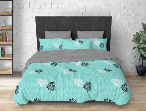 Євро-максі набір постільної білизни 200*220 із Бязі "Gold" з простирадлом на резинці №144946AB Черешенка™