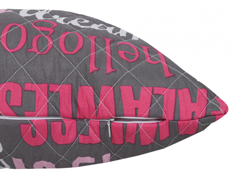 Подушка стьобана на блискавці 50*70 мікрофібра/холлофайбер №5070-11