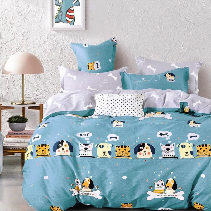 Тканина для постільної білизни Бязь "Gold" Lux дитяча GLB273blue