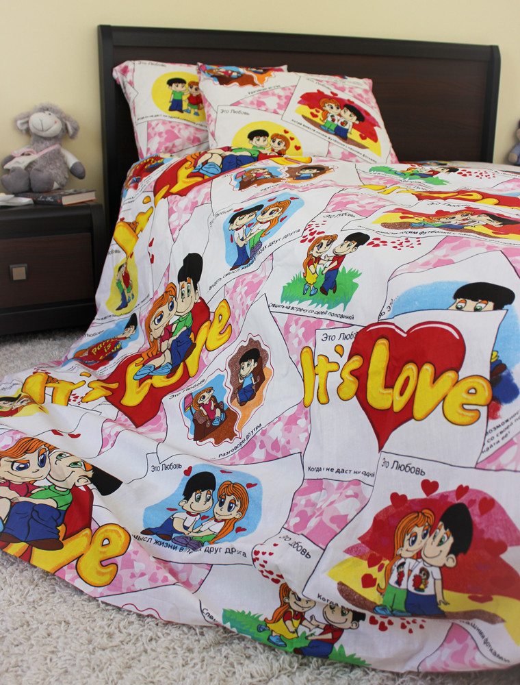 Полуторний набір постільної білизни 150*220 із Бязі "Gold" №164024 Черешенка™