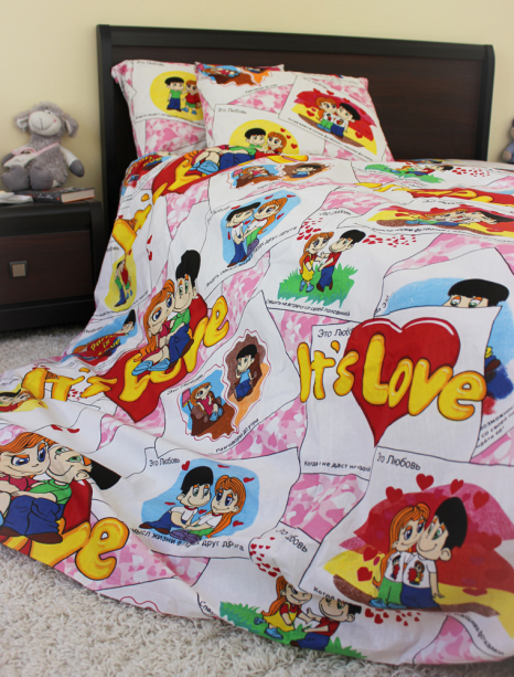 Полуторний набір постільної білизни 150*220 із Бязі "Gold" №164024 Черешенка™