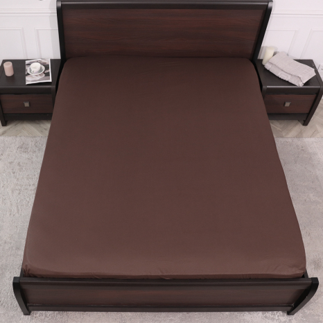 Простынь на резинке (120*200*25) коричневая с орнаментом №2301