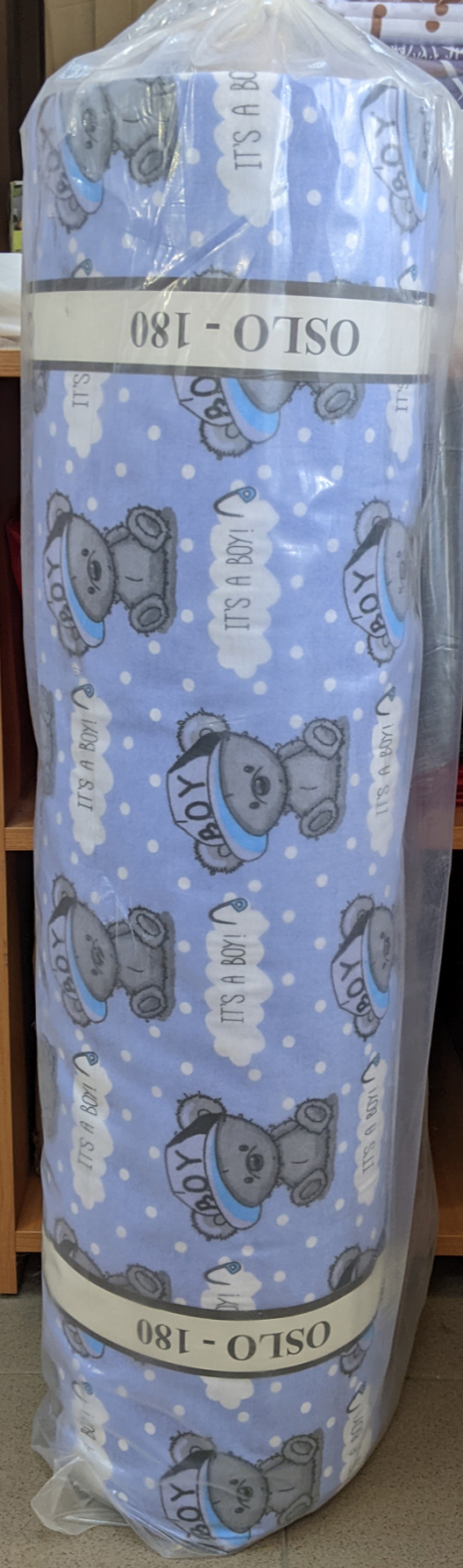 Ткань для постельного белья Фланель (байка) детcкая FLB1058blue