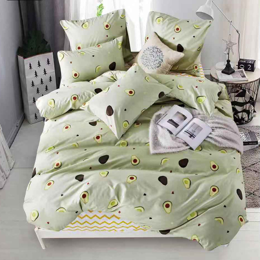 Тканина для постільної білизни Бязь "Gold" Lux "Соковите авокадо (Зелений)" GL1627 (A+B) - (50м+50м)