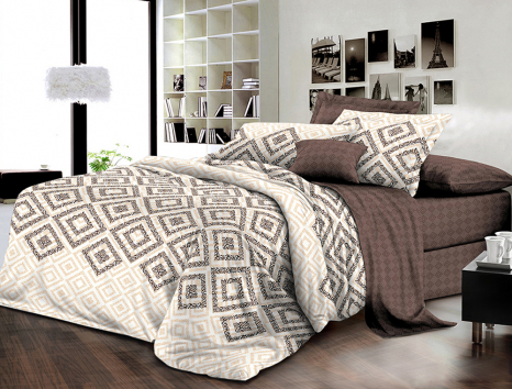 Полуторний набір постільної білизни 150*220 із Ранфорсу №8997AB Черешенка™