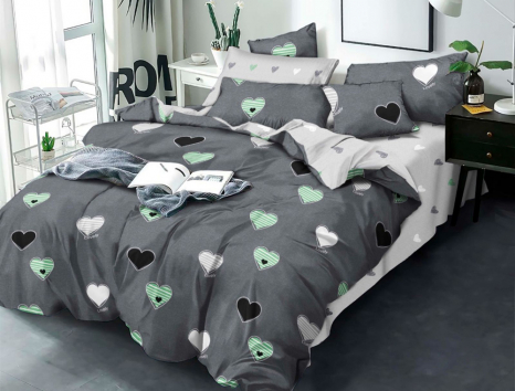 Двоспальний набір постільної білизни 180*220 із Бязі "Gold" з простирадлом на резинці №143057AB Черешенка™