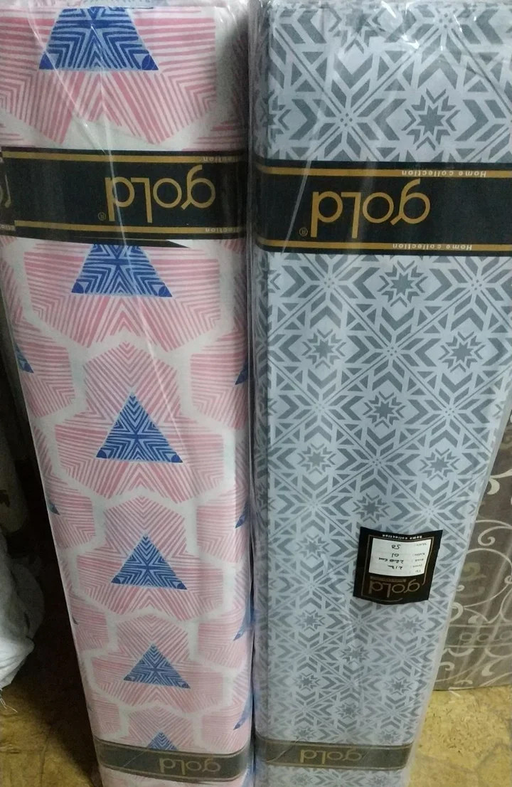 Ткань для постельного белья Бязь "Gold" Lux "Стилизированный геометрический (розовый)" GL1244 (A+B) - (50м+50м).