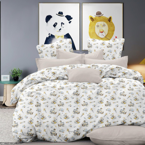 Ткань для постельного белья Бязь "Gold" Lux детская GL17730grey