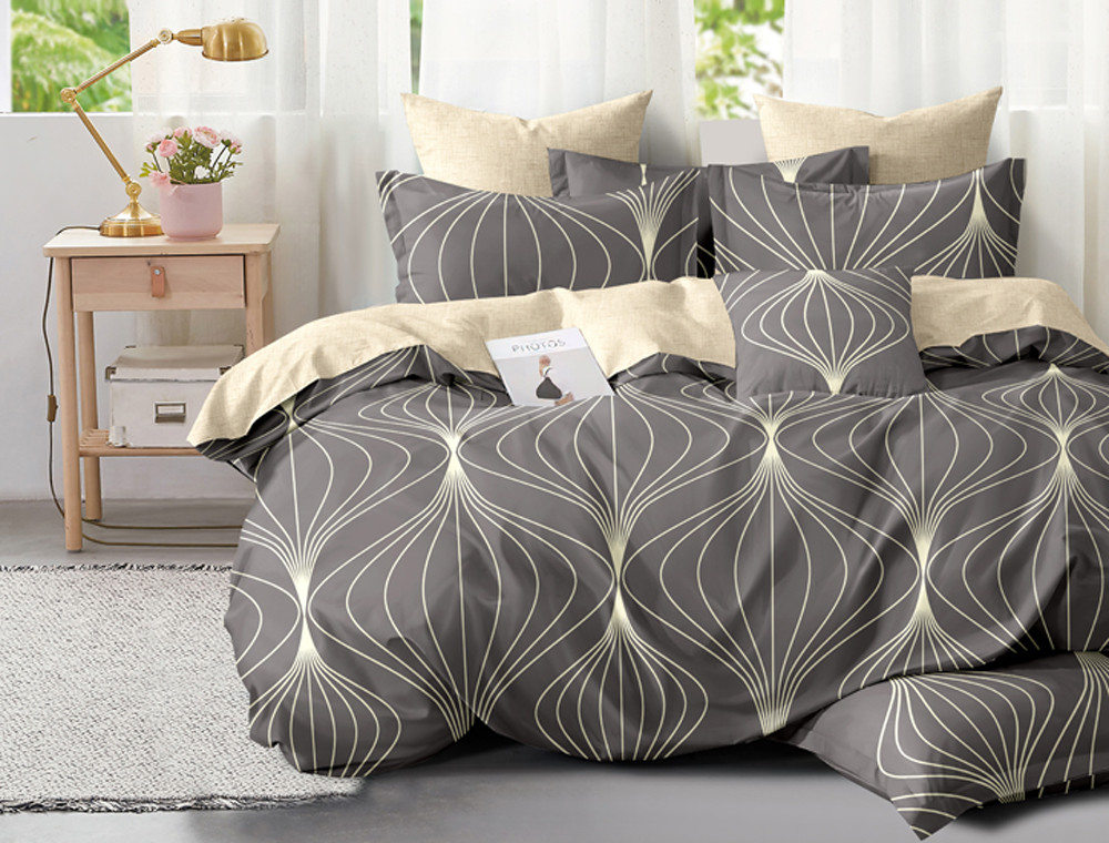 Полуторный набор постельного белья 150*220 из Сатина №44253AB Черешенка™