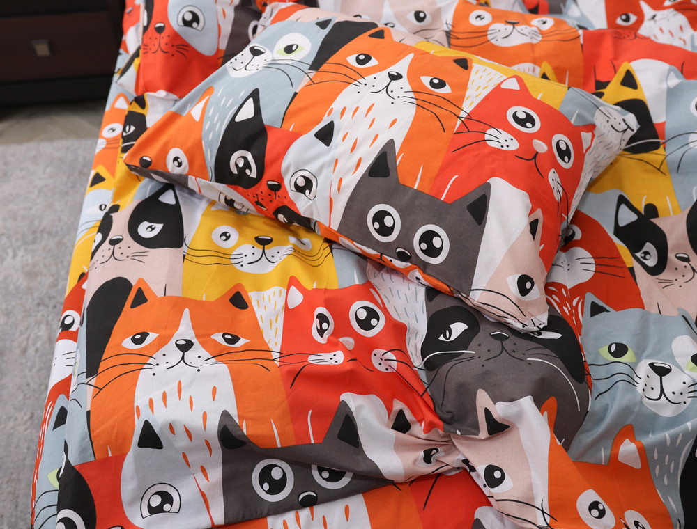 Полуторний набір постільної білизни 150*220 із Бязі "Gold" №165601 Черешенка™