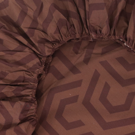 Простынь на резинке (140*200*25) коричневая геометрия №667865
