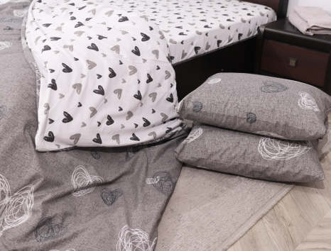 Полуторний набір постільної білизни 150*220 із Бязі "Gold" №158406AB Черешенька™