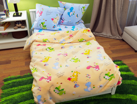 Полуторний набір постільної білизни 150*220 із Бязі "Gold" №167512AB Черешенка™